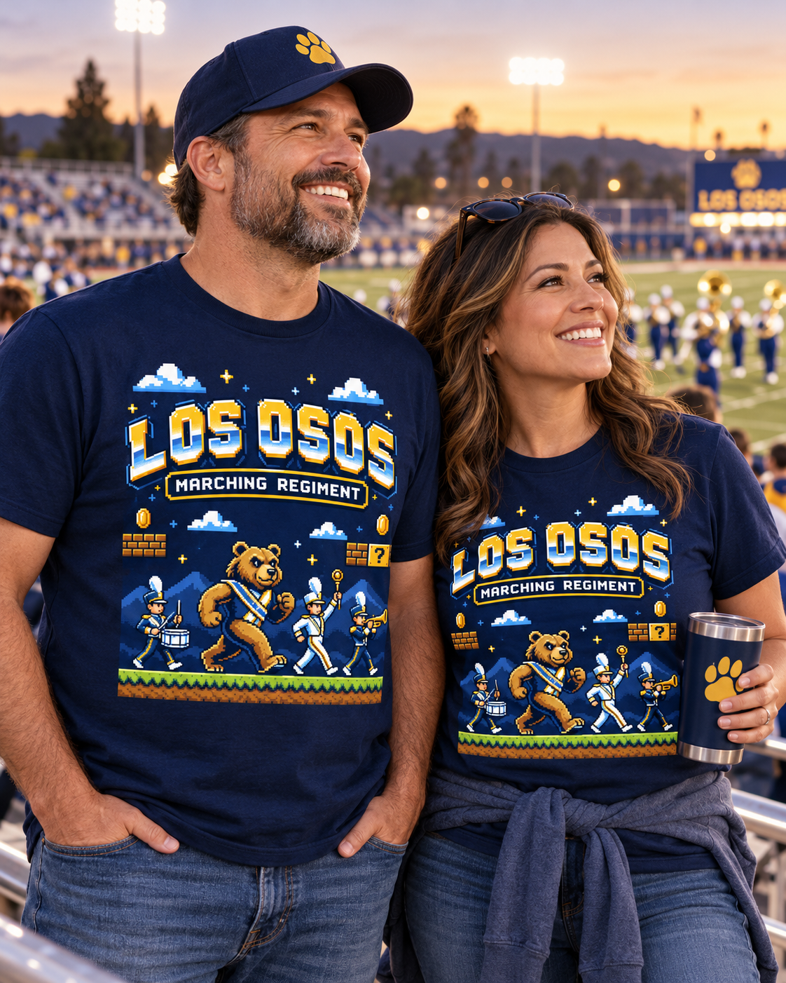 Los Osos Marching Regiment – 8-Bit Grizzly Game Day Tee